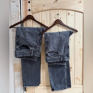 2 pair of American Eagle, easy flex, naturally distressed, black jeans,